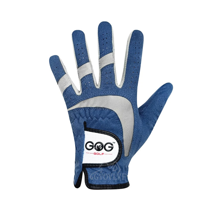 Men's GOLF GLOVE Micro Fiber Soft, Blue & Gray Anti-Skidding Non-Slip, Breathable Golf Glove multiple sizes and both left and right hand available