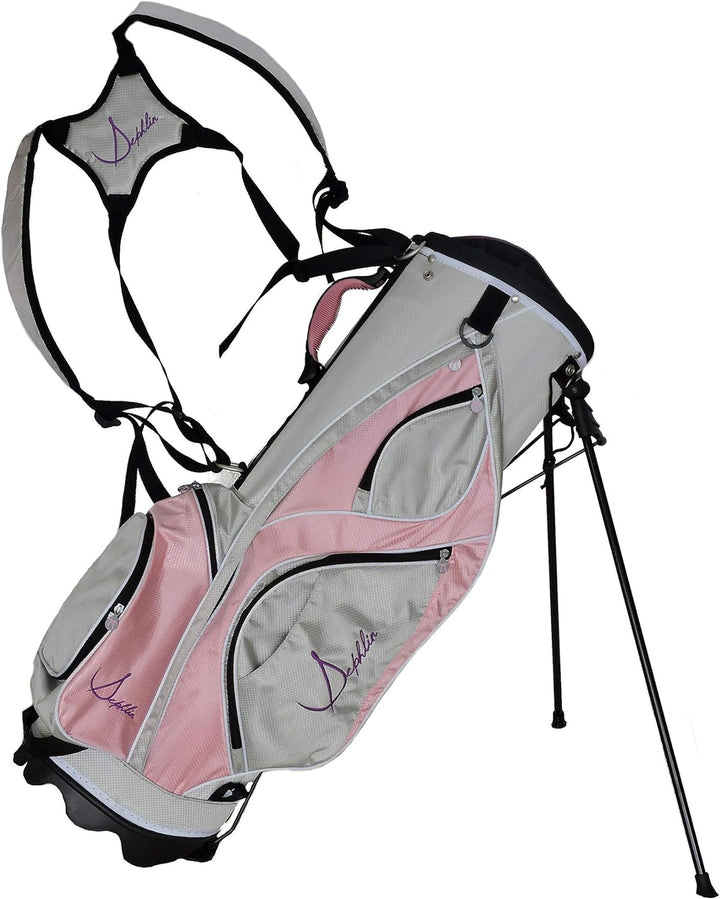 Signature Womens Pink 13 Pieces Golf Clubs and Golf Bag, Right-Hand, 1 Titanium Driver, 2 Fairway, 1 Hybrids, 6 Irons 1 Pitching Wedge 1 Sand Wedge, 1 Putter