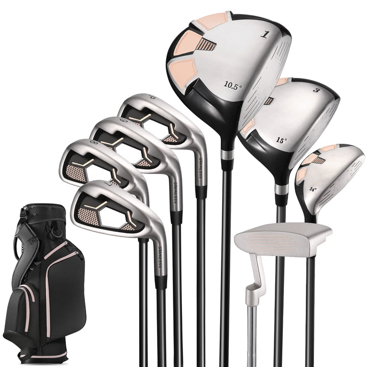 Golf Clubs Package 12Club Set Includes 8 Club Set for Men Woman Right Handed, True Temper Steel Shafts, Putter, Stand Bag & 3 Head Covers