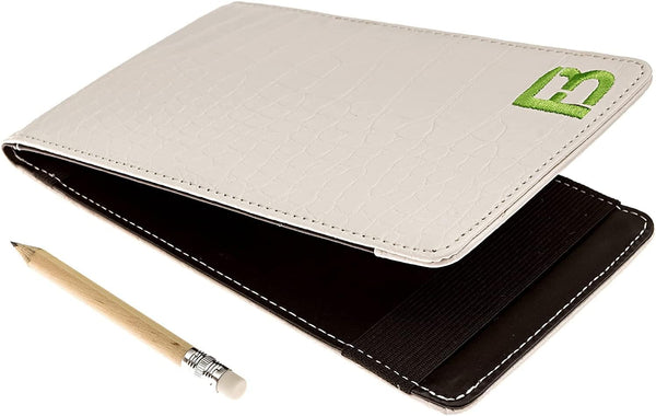 Quality Leather Golf Scorecard Holder Multiple Colors - Yardage Book Cover - Golf Yardage Book - Golf Scorecard Book -Free Pencil and Stat Tracker Sheet