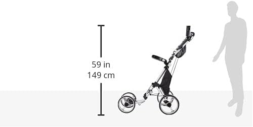 4 Wheel Golf Pushcart, Superlite 4 Explorer Version 8, with Adjustable Straps, Drink & Scorecard Holder, Folds for Travel