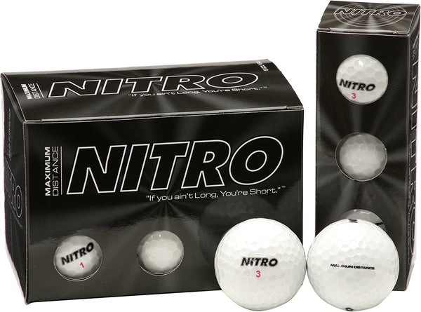 Maximum Distance Golf Ball (12-Pac) Made from Dupont Lithium Surlyn/Titanium for Maximum Distance and Velocity.  Great for Those Starting Their Golf Journey