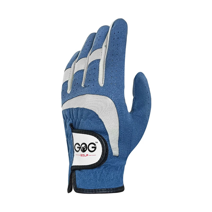 Men's GOLF GLOVE Micro Fiber Soft, Blue & Gray Anti-Skidding Non-Slip, Breathable Golf Glove multiple sizes and both left and right hand available