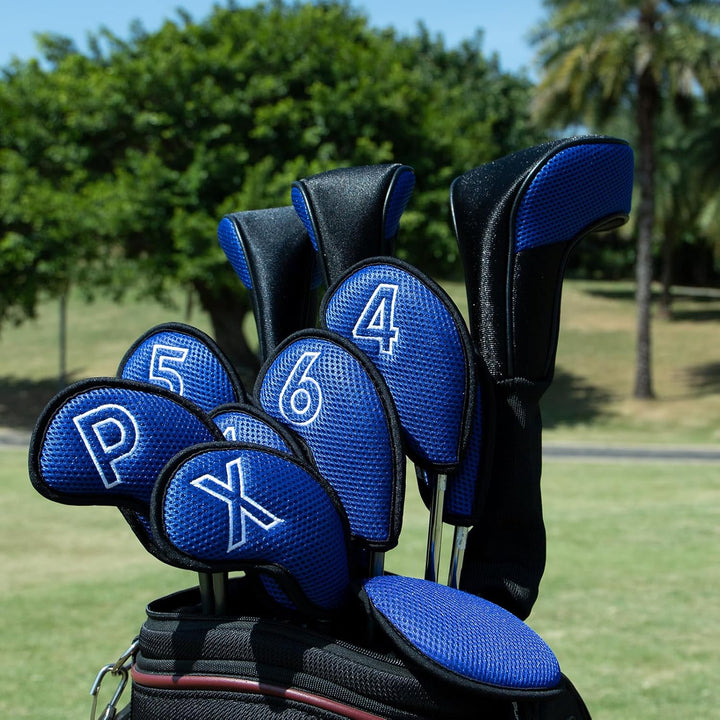 Lightweight Golf Club Covers Headcovers, 10Pcs/Pack - Meshy and Foam Made for Oversized Standard, and Small Size, Three Colors