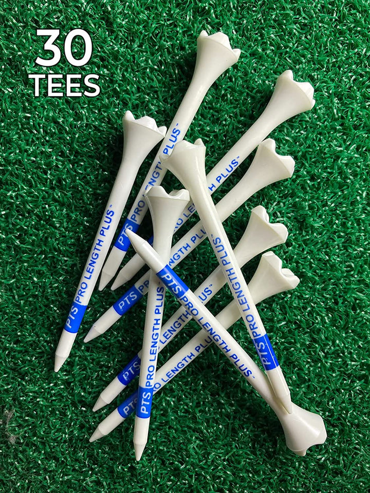 Plastic Golf Tees, Professional Tee System, 3-1/4 Inch - 30 Count (Blue),Ev31430 White