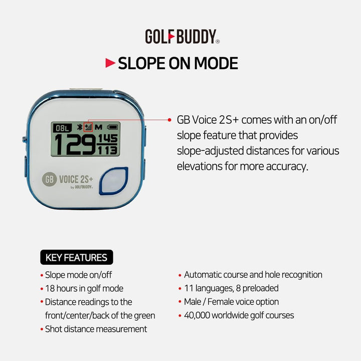 Golf GPS Rangefinder Talking, Clip on Hat Golf Navigation, Slope Mode On/Off, 18 Hours Battery Life, Shot Distance Measurement, Preloaded with 40,000 Courses Worldwide (Blue)