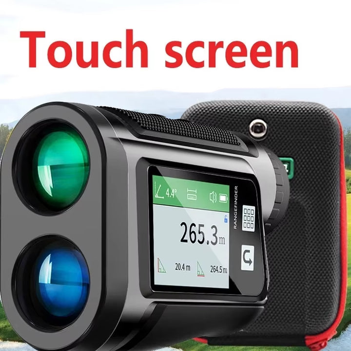 Golf Range Finder with Telescope, USB Rechargeable, Touch Screen LCD Display, Laser Distance Speed Meter with English Voice,