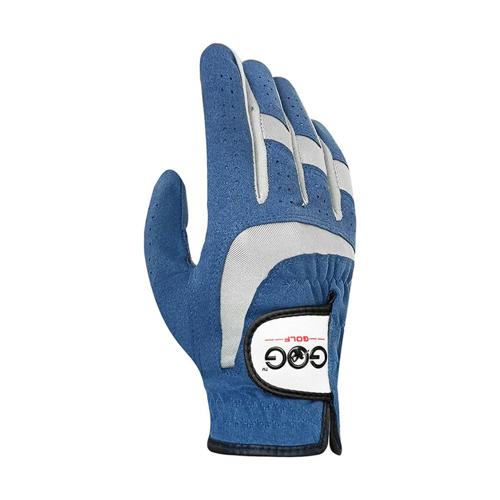 Men's GOLF GLOVE Micro Fiber Soft, Blue & Gray Anti-Skidding Non-Slip, Breathable Golf Glove multiple sizes and both left and right hand available