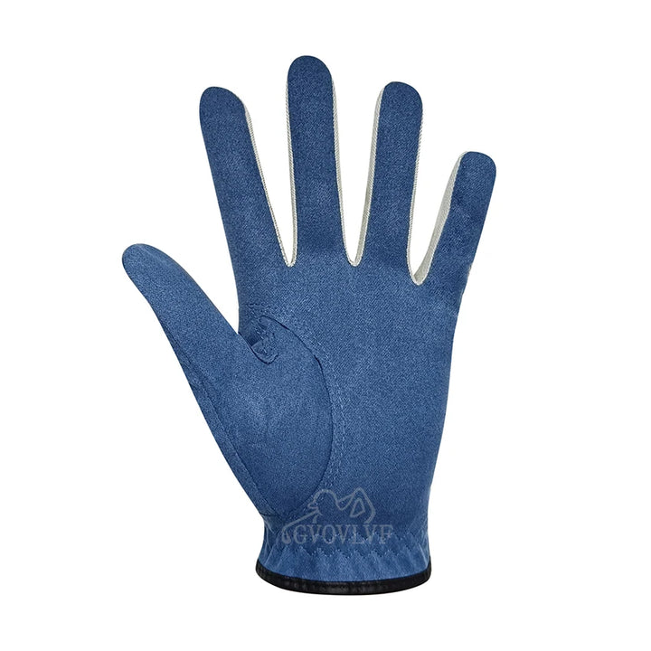 Men's GOLF GLOVE Micro Fiber Soft, Blue & Gray Anti-Skidding Non-Slip, Breathable Golf Glove multiple sizes and both left and right hand available