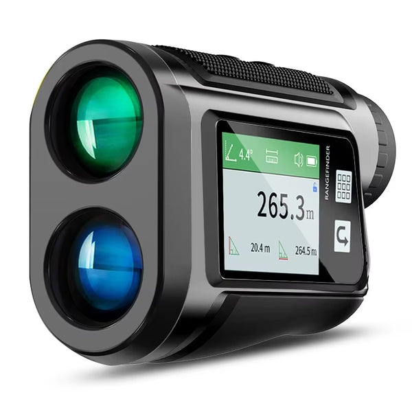 Golf Range Finder with Telescope, USB Rechargeable, Touch Screen LCD Display, Laser Distance Speed Meter with English Voice,