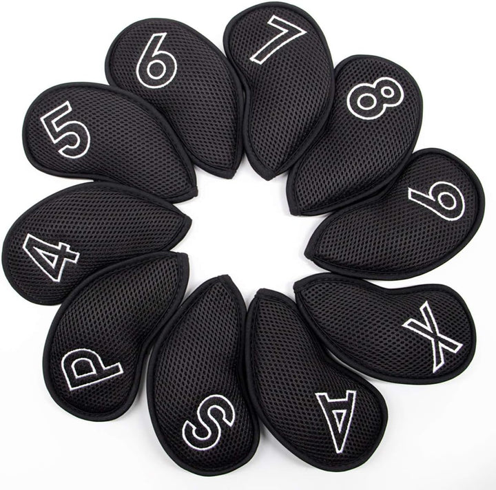 Lightweight Golf Club Covers Headcovers, 10Pcs/Pack - Meshy and Foam Made for Oversized Standard, and Small Size, Three Colors