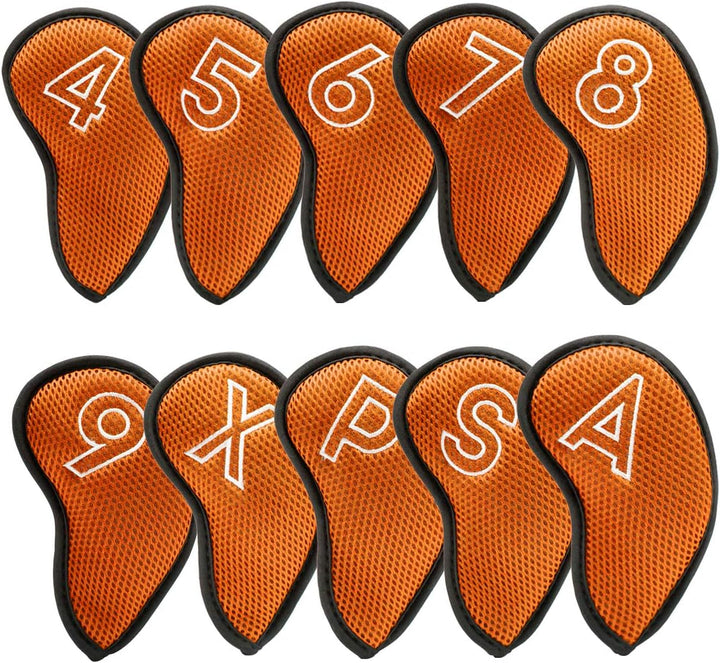 Lightweight Golf Club Covers Headcovers, 10Pcs/Pack - Meshy and Foam Made for Oversized Standard, and Small Size, Three Colors