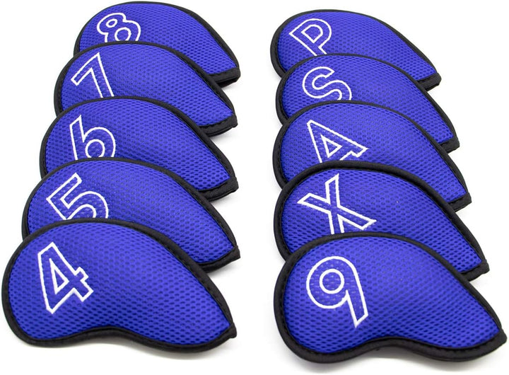 Lightweight Golf Club Covers Headcovers, 10Pcs/Pack - Meshy and Foam Made for Oversized Standard, and Small Size, Three Colors