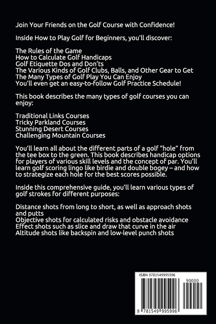 How to Play Golf for Beginners: a Guide to Learn the Golf Rules, Etiquette, Clubs, Balls, Types of Play, & a Practice Schedule