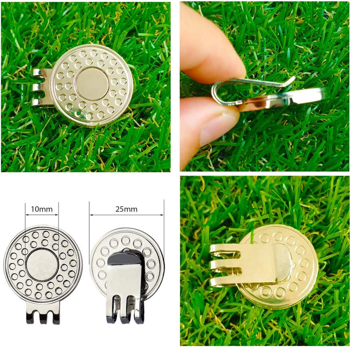 Golf Ball Markers with Hat Clips Value Sets for Men Women Golfer, Removable Attaches Easily to Golf Cap Premium Gifts, new